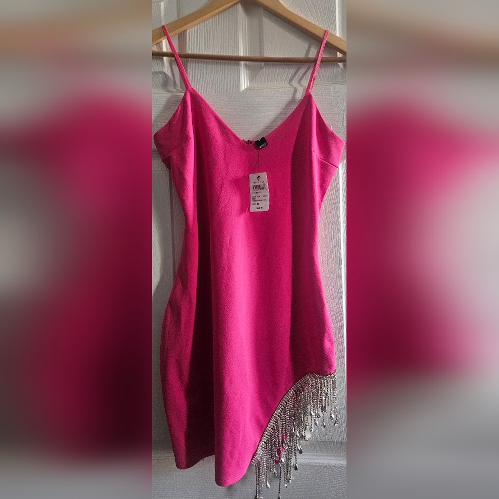Barbie Pink Dress with Silver Fringe - Picture 2 of 5